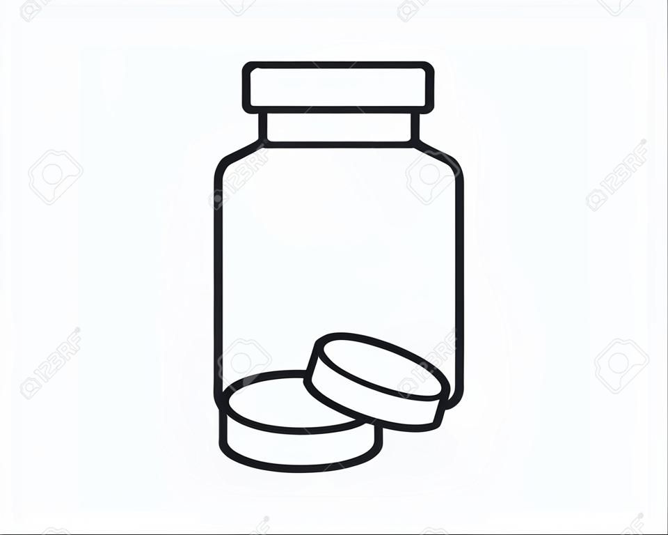 Ikony medyczne wektor pigułki ikona medycyny lek czarno-biała sylwetka izolowana na tle