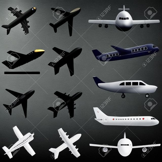 Varios aviones en negro