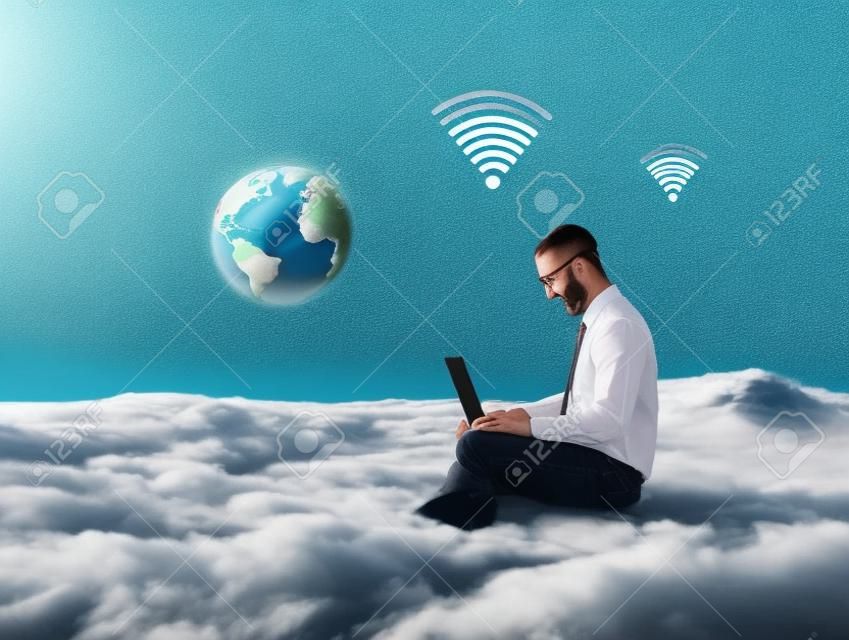 remote work or global wi-fi internet connection
