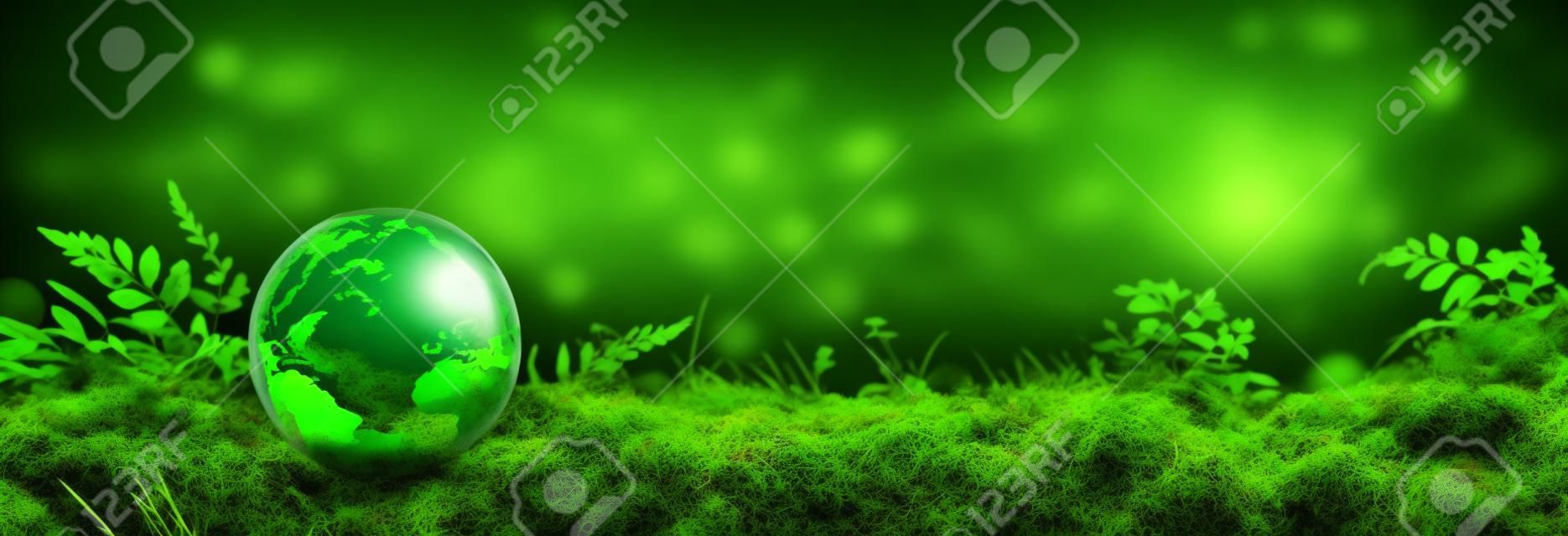 Green Globe On Moss - Milieuconcept