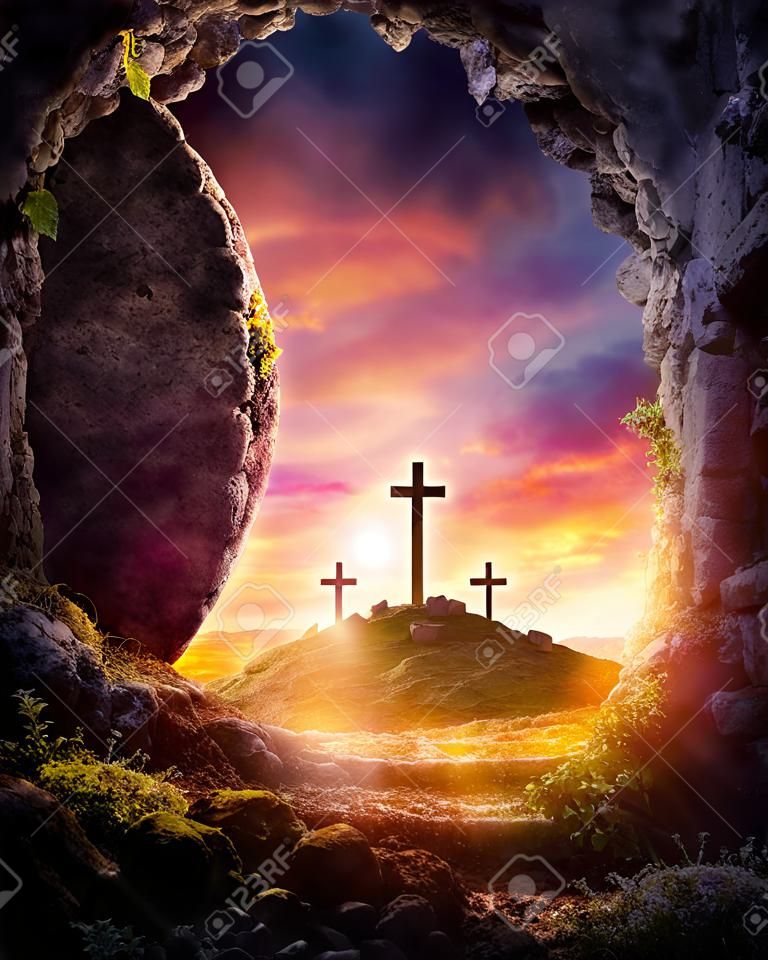 tombe vide - crucifixion et de la résurrection de jésus-christ