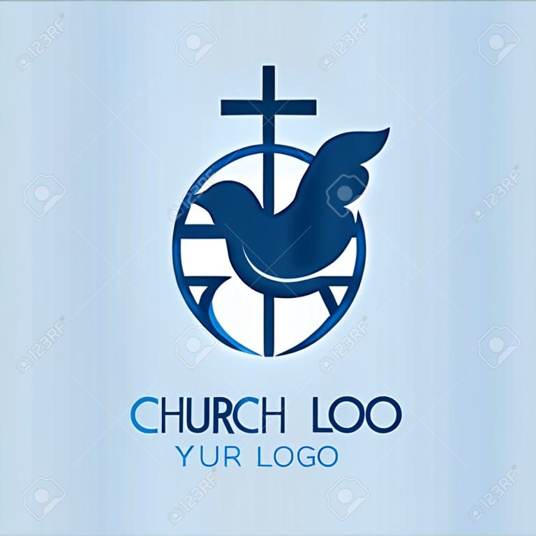 教堂标志任务环球鸽十字基督教图标