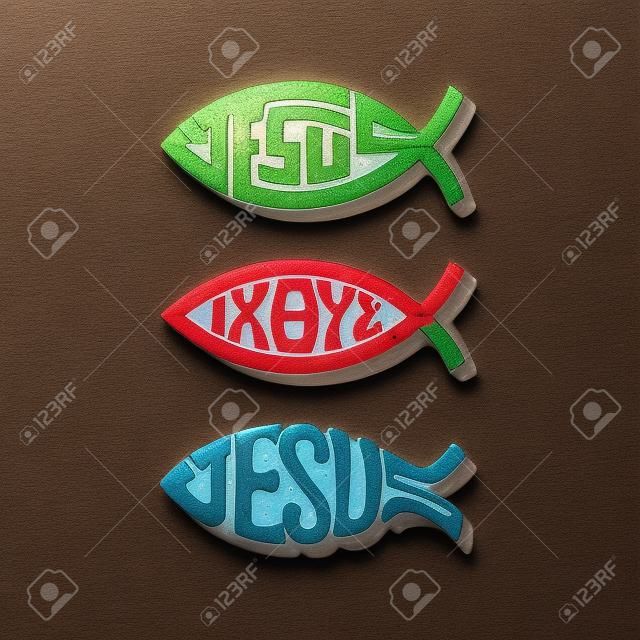 Set of Jesus fish