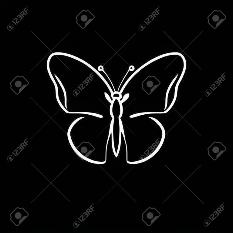 Vector platte geïsoleerde witte slag vlinder pictogram