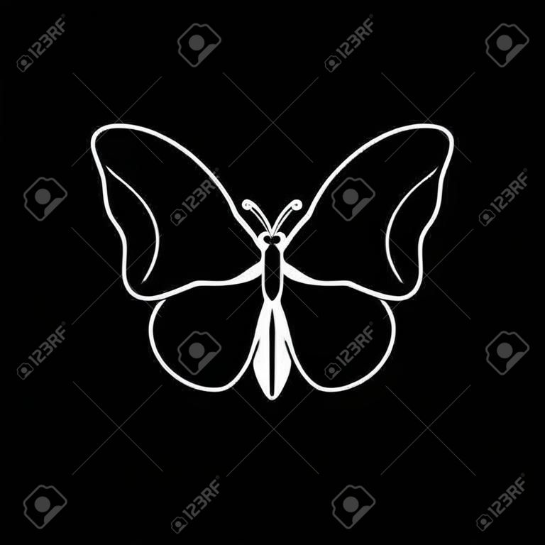 Vector platte geïsoleerde witte slag vlinder pictogram
