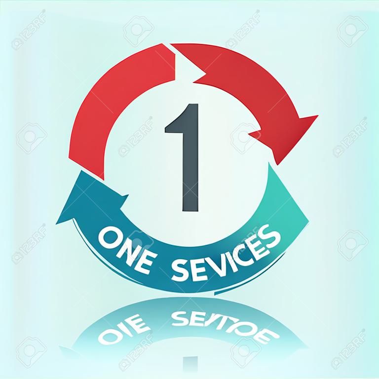 One stop szolgáltatás ikon. Vektoros illusztráció.