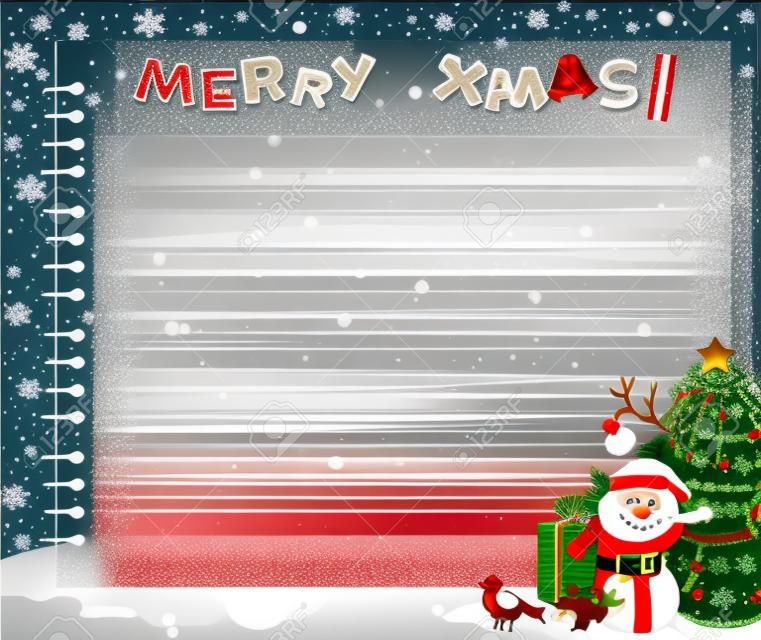 圣诞节背景与副本空间矢量背景的小玩意与圣诞老人，雪人，鲁道夫·红鼻子的瑞德和圣诞节装饰品