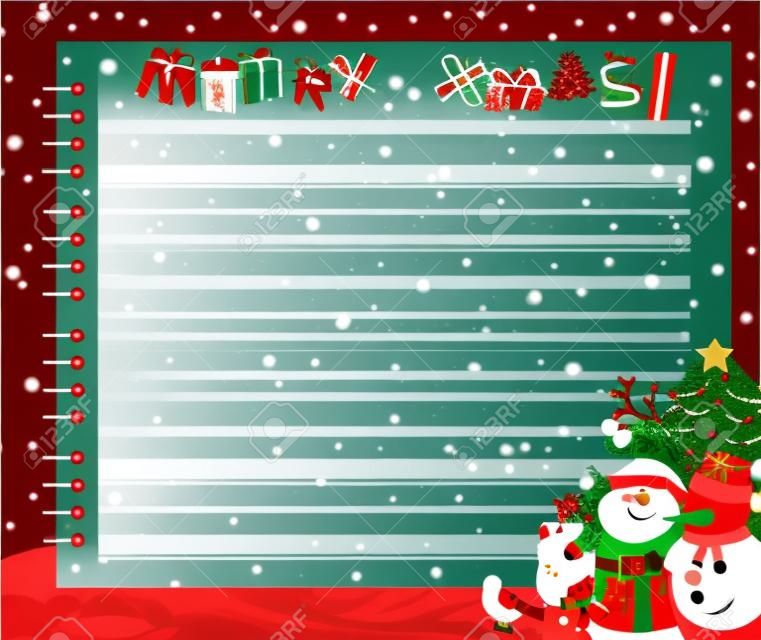 圣诞节背景与副本空间矢量背景的小玩意与圣诞老人，雪人，鲁道夫·红鼻子的瑞德和圣诞节装饰品