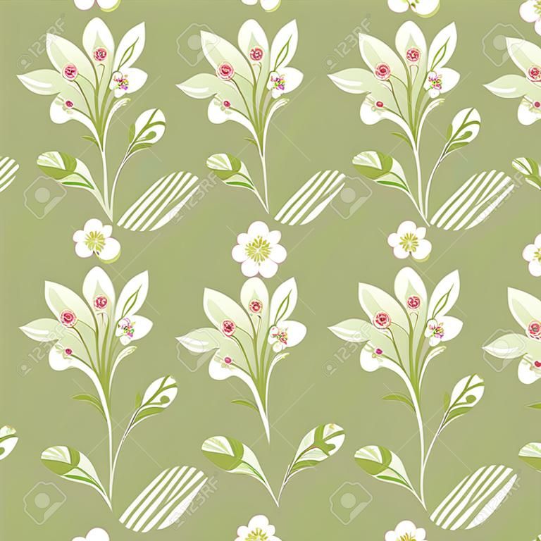 Modern floral seamless pattern for your design. Print on paper or textile. Desktop wallpaper. Vector illustration. Background