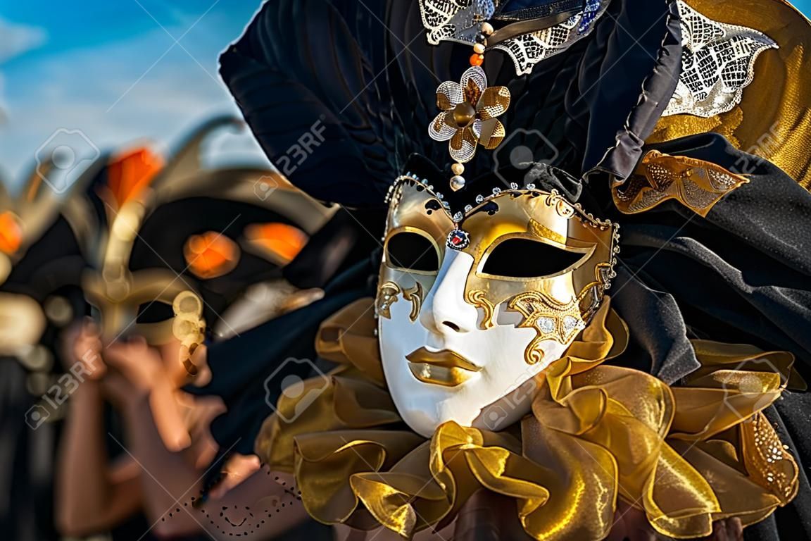Golden Venetian Carnival Mask