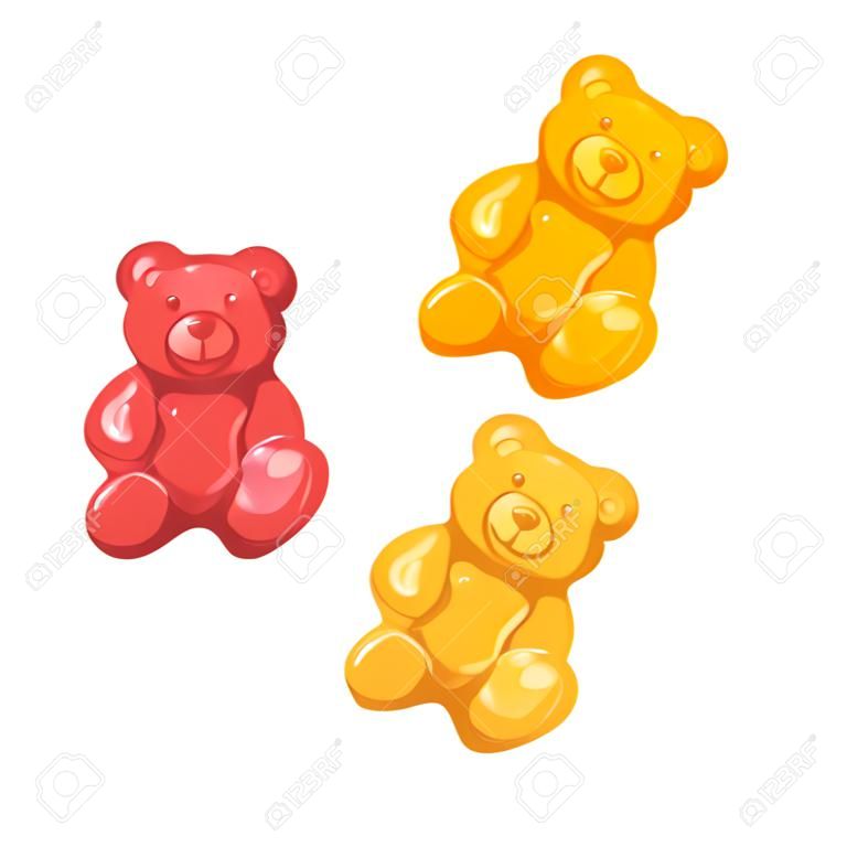 Différents ours en gelée colorés