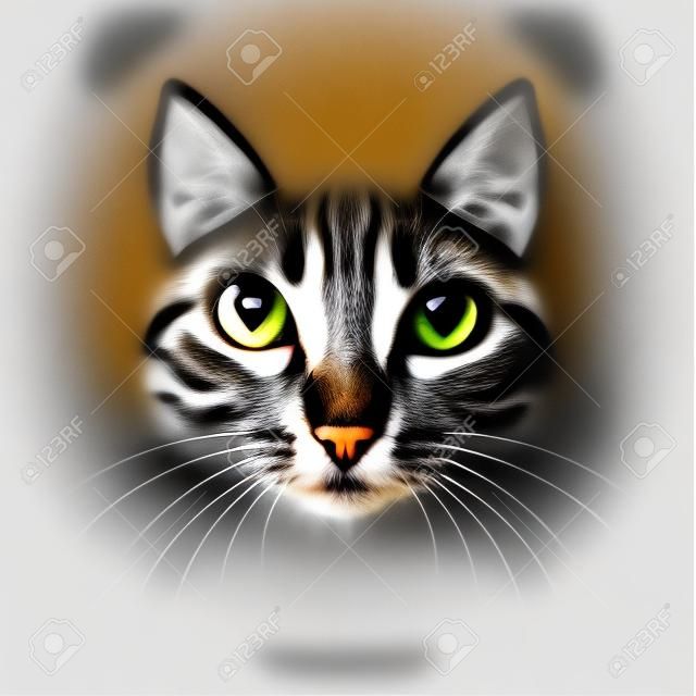 Cat animal face filter template video chat photo effect vector isolated icon