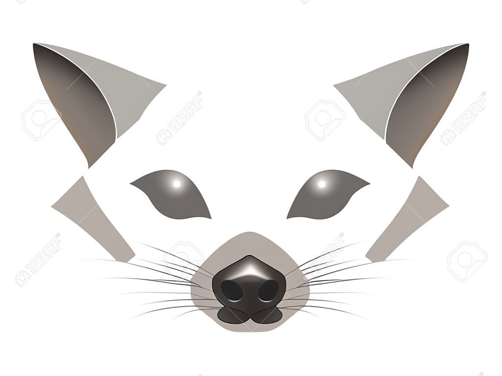 Raccoon animal rosto filtro modelo vídeo chat foto efeito vector isolado ícone