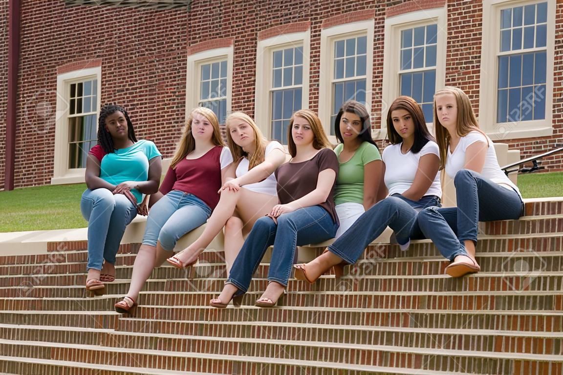 Group of college Girls on Campus