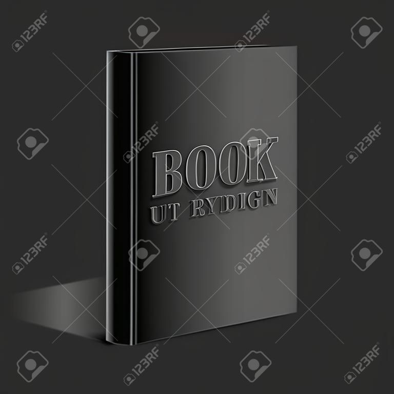 Zwarte Realistische Blanco boek cover vector illustratie