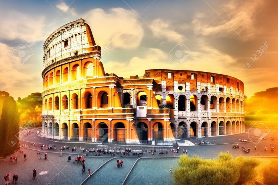 Rome, Italy. The Colosseum or Coliseum on a sunny day.