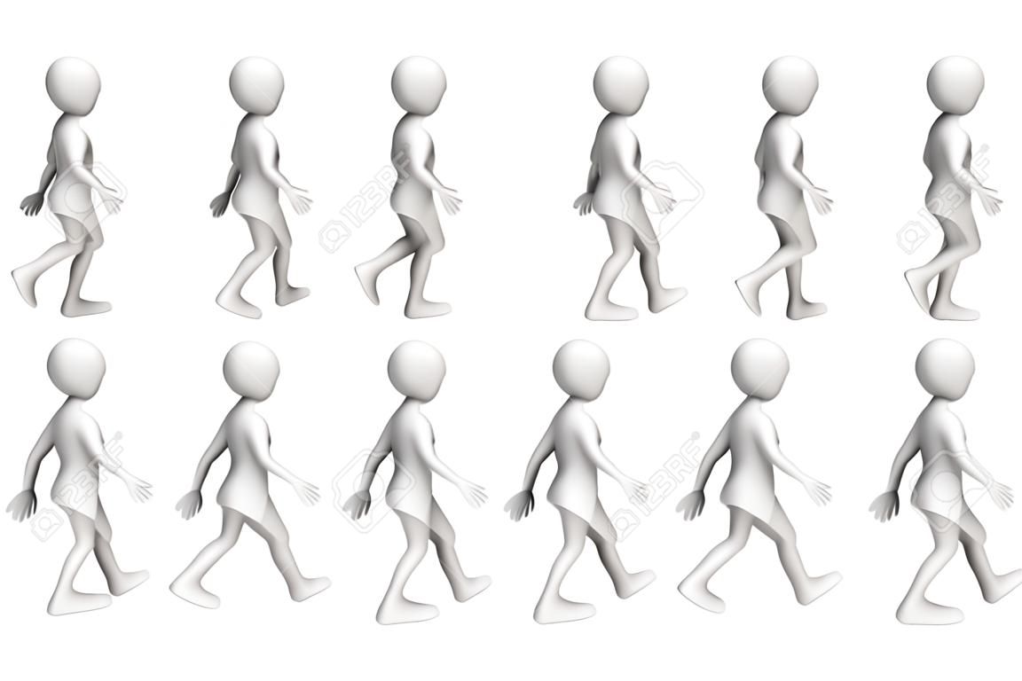 3d walking cycle (3d character animation)