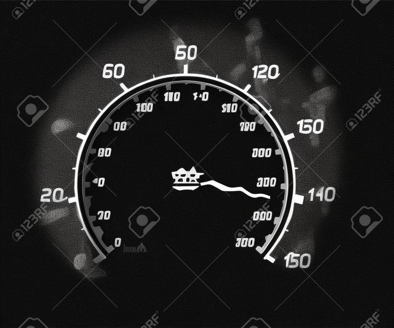 Illustration de l'indicateur de vitesse burnig sur le noir