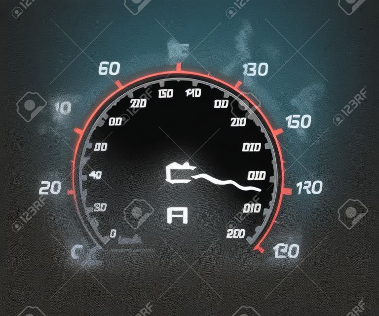 Illustration de l'indicateur de vitesse burnig sur le noir