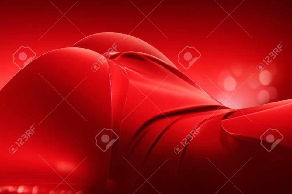 Close-up van de heupen van een mooi meisje in een rode bodysuit. Aparte vorm, fitness mooie figuur