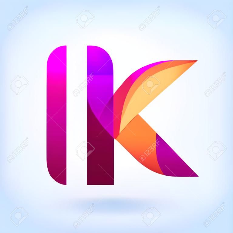 現代扭曲的字母k圖標設計元素模板