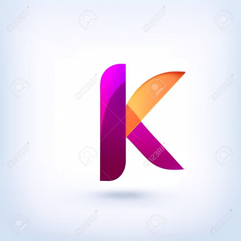 现代扭曲字母K图标设计元素模板