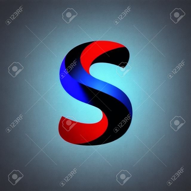 Modern twisted letter s icon design element template