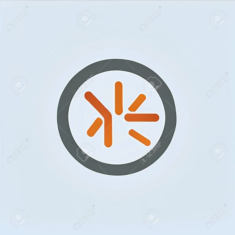 Cinza-laranja simbólico imunoglobulina molécula redonda web ícone