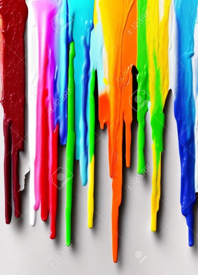 Different colors of paint dripping