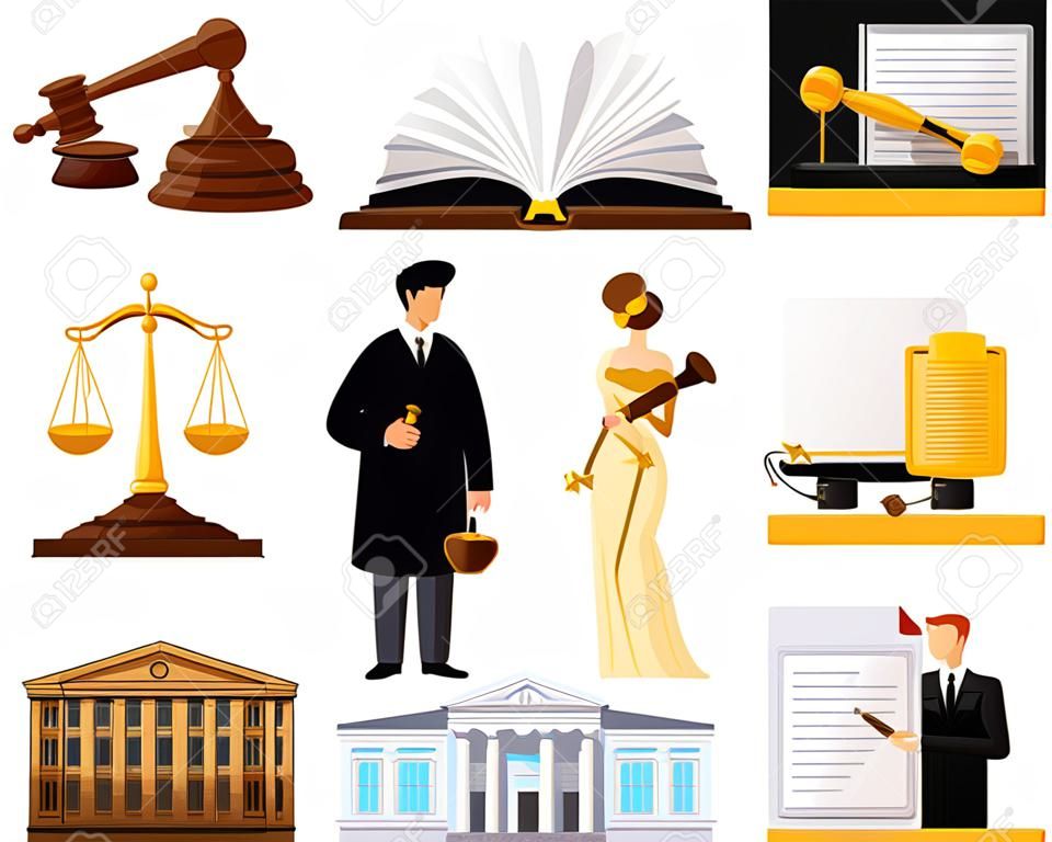 Yargı ve hukuk karikatür öğeleri