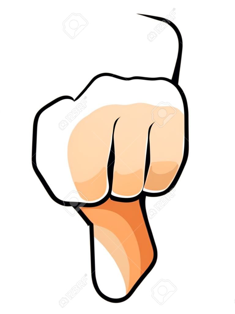 Fist punch vector illustration. Strong and power man symbol. Fist power, strong hand human arm