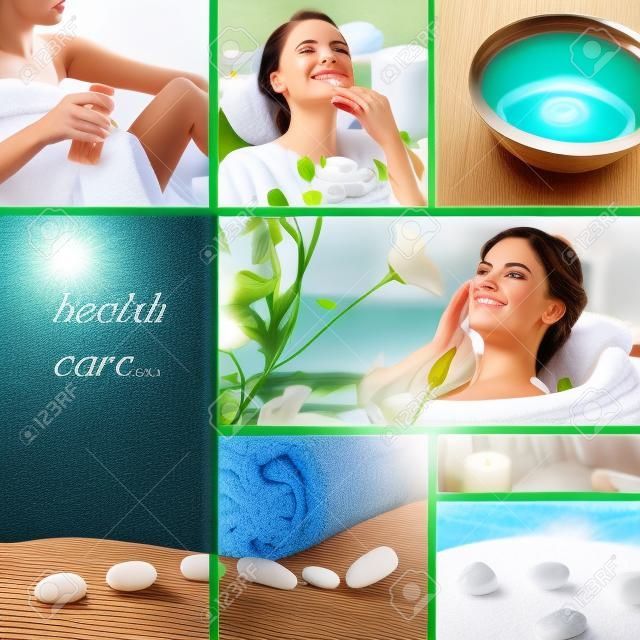 Spa Collage.Dayspa concept composed of different images 