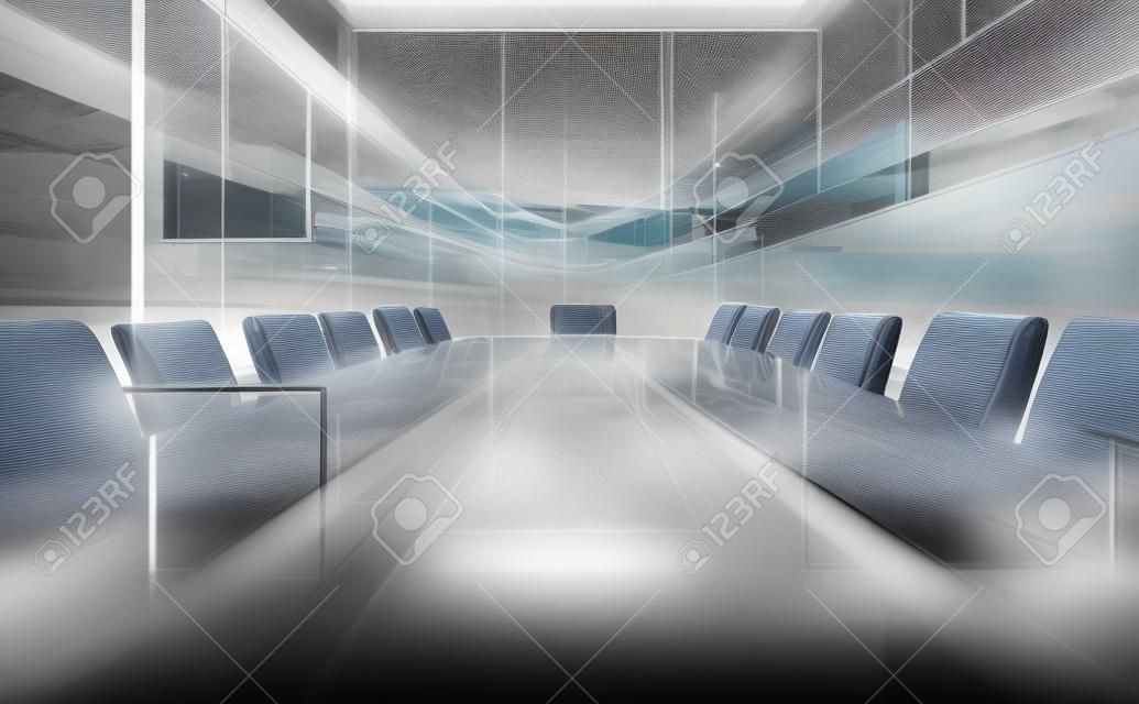 projection of digital meeting room, modern office