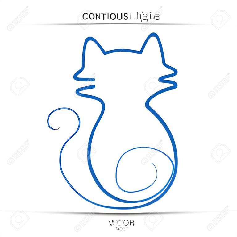 Vettore di linea del gatto. disegno a linea continua di gatto. vettore di arte di linea semplice.