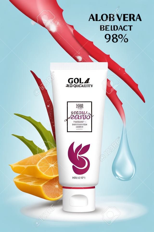 Plakat reklamowy produktu kosmetycznego.