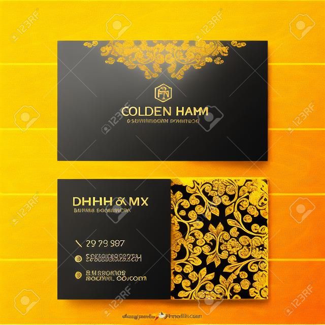 stylish golden premium luxury business card template design