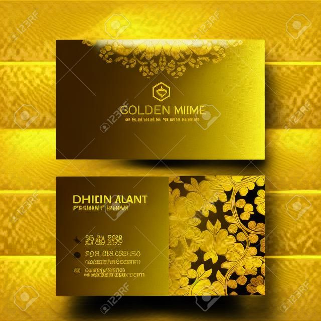 elegáns arany prémium luxus névjegykártya sablon design