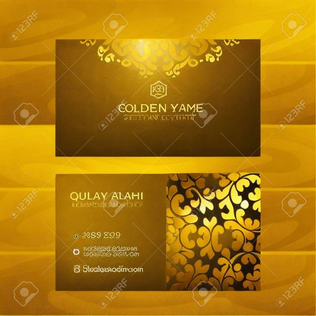 Stylowy Złoty Premium luksusowe szablon wizytówka projekt