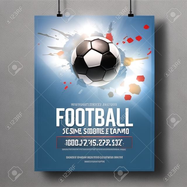el fútbol juego de fútbol volante torneo plantilla de folleto