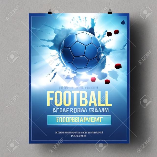 el fútbol juego de fútbol volante torneo plantilla de folleto