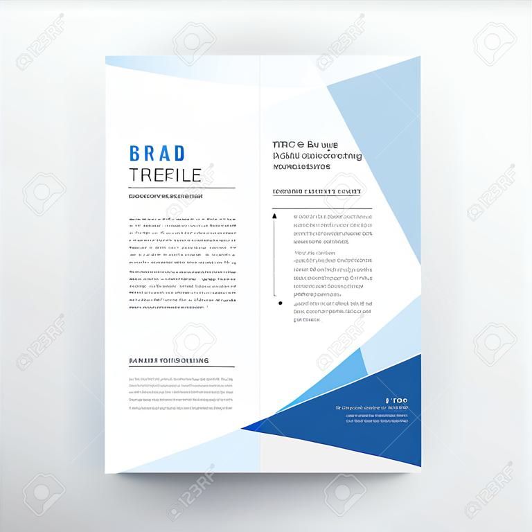 minimal blue trifold brochure layout background