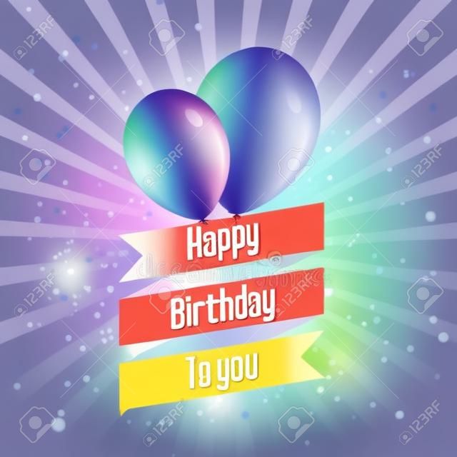 Ilustración de vector de plantilla de tarjeta de felicitación de feliz cumpleaños