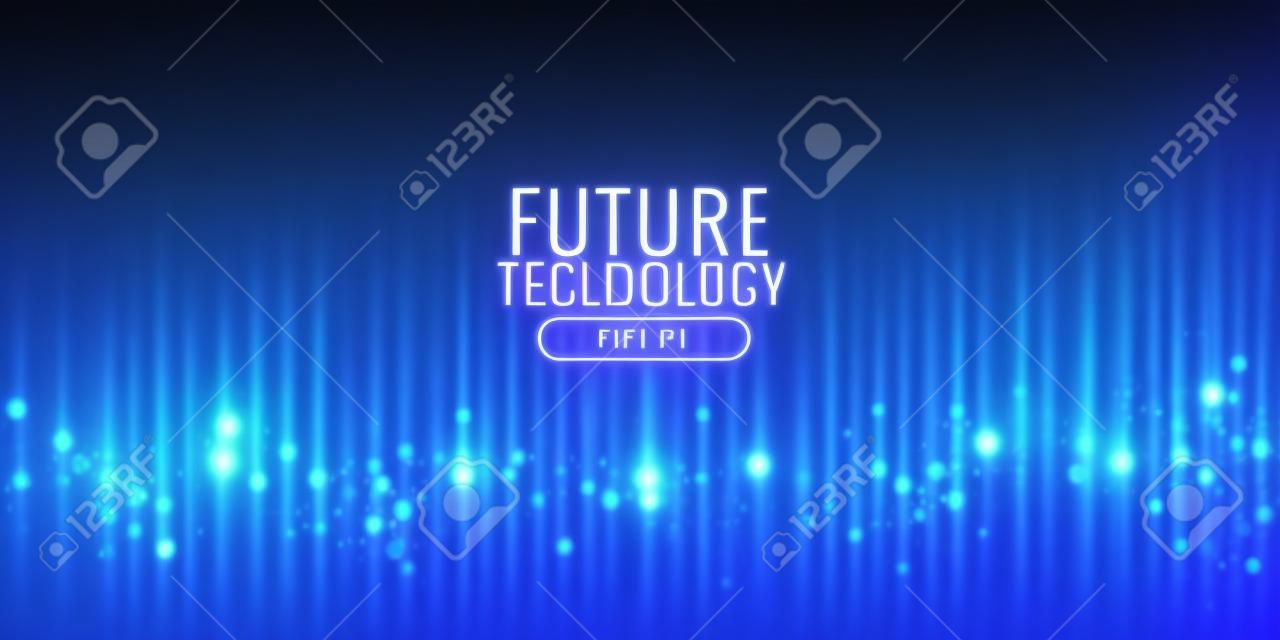 futuristic technology particles banner design