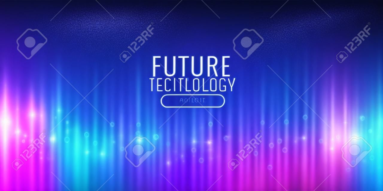 futuristic technology particles banner design