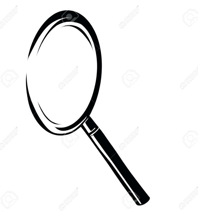 Monochromatic magnifying glass icon