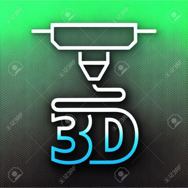 3D 프린터 라인 스타일 아이콘