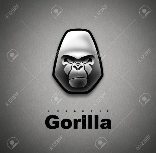 Gorila Cara de gorila. Cabeza de gorila Logotipo de gorila. Plano simple de cabeza de gorila.