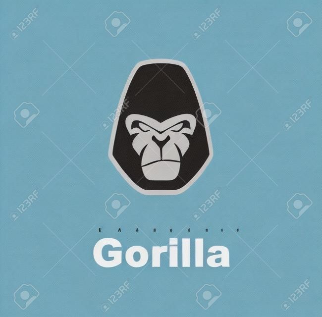 Gorilla.Gorilla Gesicht. Gorillakopf. Gorilla-Logo. Einfache flache Gorillakopf.