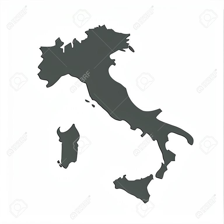 Italy map in gray on a white background