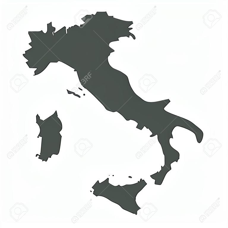 Italy map in gray on a white background
